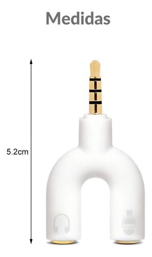 Conector de adaptador: dos entradas P2 y salidas P3