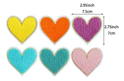 Saktopdeco 12 Uds. Parche De Chenilla Con Forma De Corazón P