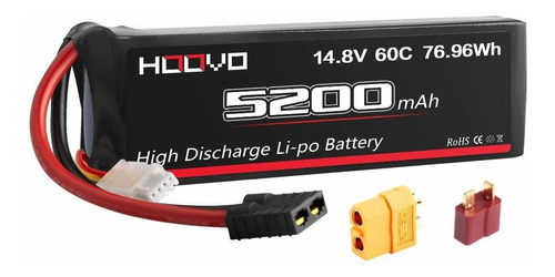 Bateria Lipo Hoovo 14.8v 5200mah 60c 4s Con Conector Para Rc