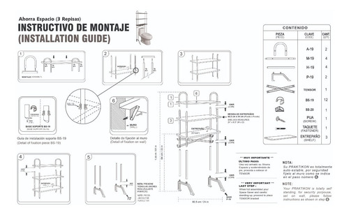 Imagen 6 de 7 de Ahorra Espacio Para Baño Konekte Café Repisas Sólidas