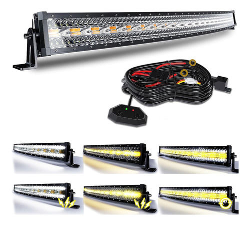 Slary Barra De Luz Led Curvada De 52 Pulgadas 300 W Luz