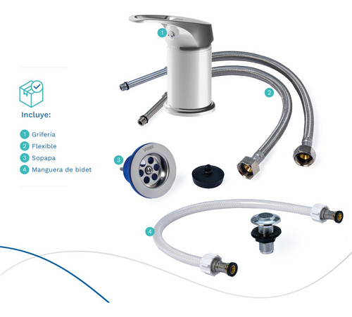 Grifería Para Baño Bidet Monocomando Vasser Iris Cromado