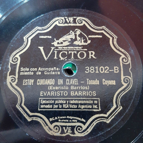 Pasta Evaristo Barrios Solo Acomp Guitarra Victor C419