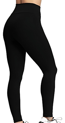 Imagem 8 de 10 de Calça Legging Feminin Grossa Suplex Power Cós Alto Silk&luck