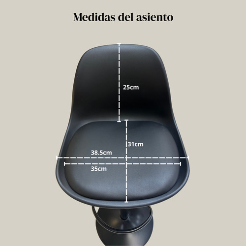 Set 3 Bancos Para Barra Eames Negro Giratorios Y Ajustables Satinado Negro