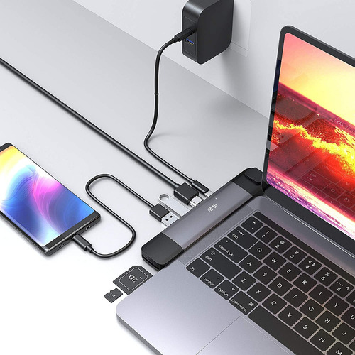 Adaptador Hub Macbook Pro Hdmi Rj45 Usb 3.0 Sd/microsd Usbc