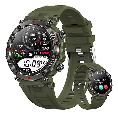 Getfitsoo Military Smart Watch Para Hombres Bluetooth 8t36r