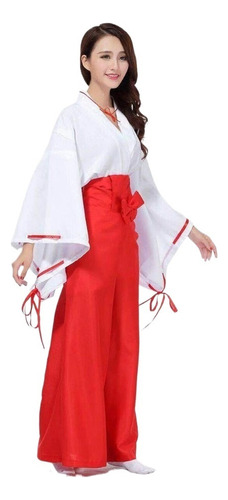 Anime Japonés Kikyo Miko Kimono Cosplay Disfraz De Bruja