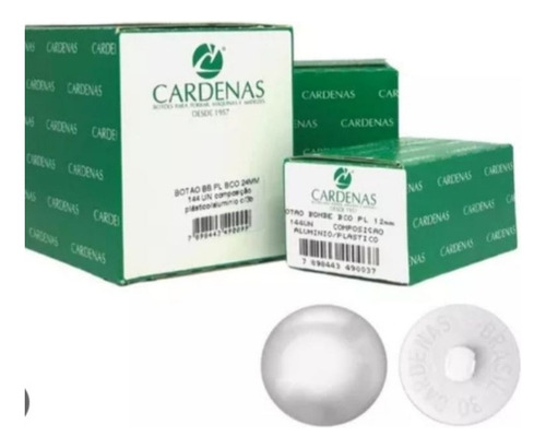 Botão Bombe De Forrar Branco Cardenas 20mm Com 144 Unidades