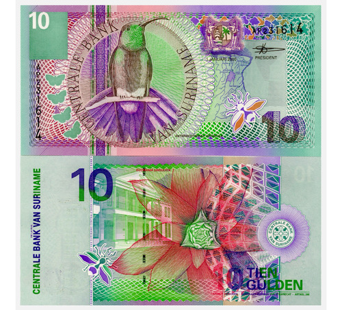 Surinam - 10 Gulden - Año 2000