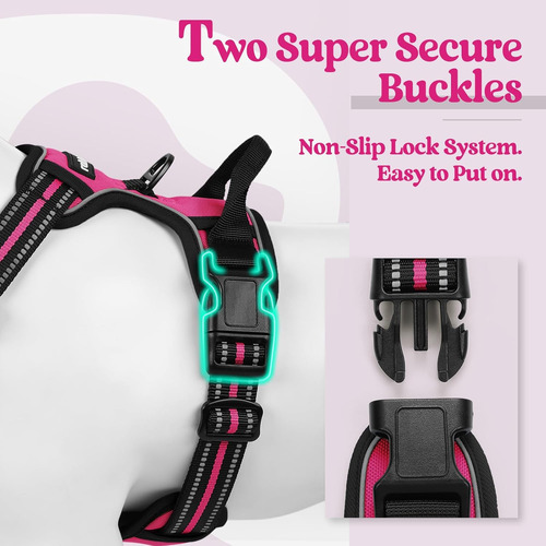 Arnés Para Perros Rabbitgoo No Pull Ajustable Con 2 Clips L