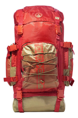 Mochila Mochilero Lsyd Grande Camping Pro Trekking 70 Litros Color Rojo Diseño De La Tela Liso