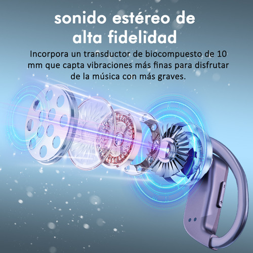 Gllai Q63 Audífonos Inalámbricos Bluetooth, Auriculares Deportivos,bluetooth 5.3, Hi-fi Estéreo Cascos,con Doble Led Pantalla Digital Y Micrófono De Cancelacion Ruido , Ip7 Impermeable,ai