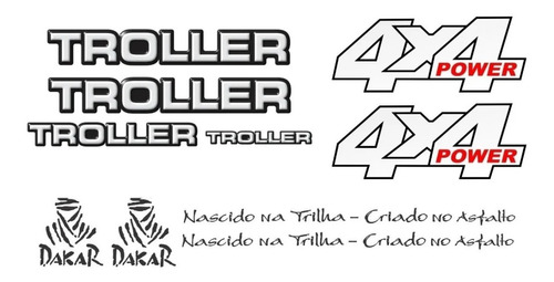 Kit Adesivo Resinados Troller 2001 Gasolina Vermelho Trlg002