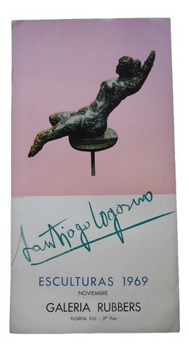 Afiche Santiago Cogorno Esculturas 1969 Galeria Rubbers