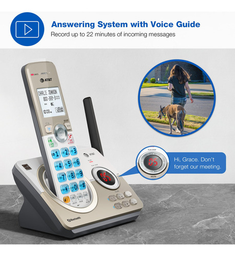 Teléfono Inalámbrico At&t Dl72119 Dect 6.0 Con Conexión Blue