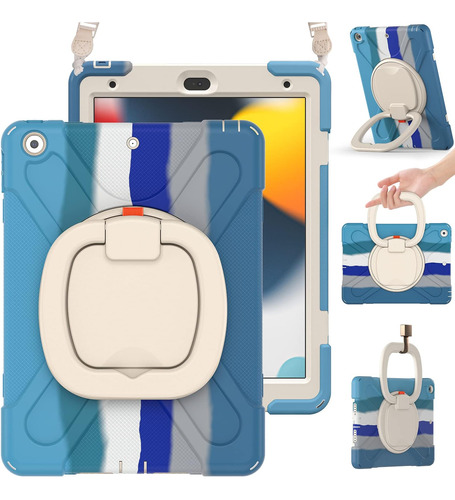 Funda Para iPad Braecn 10.2 9a/8a/7a Gen Soporte/azul Colori