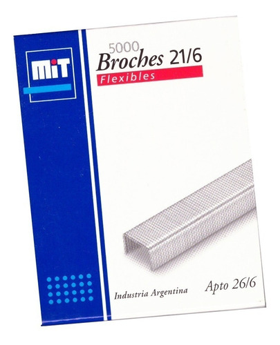 Broches Mit Para Abrochadora N°21/6 Caja X5000 Unidades