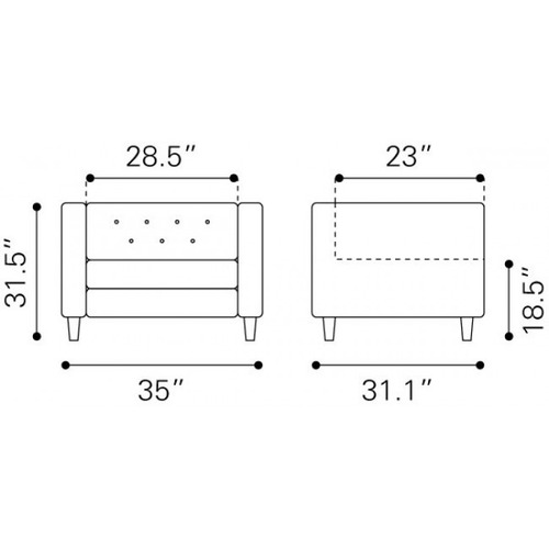 Imagen 7 de 10 de Sillon Modelo Grant - Gris Këssa Muebles