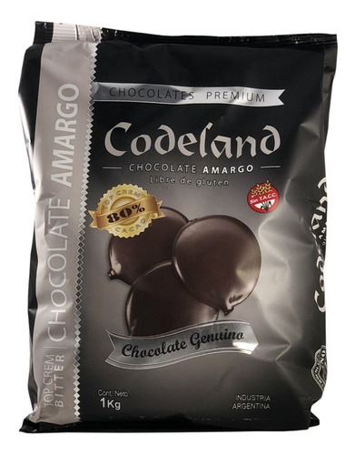 Chocolate Codeland Amargo 80% X 1 Kg