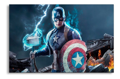 Cuadro Decorativo Moderno Avengers Cap América Jd-0538 M