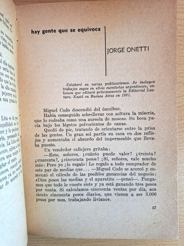 Narradores Argentinos Contemporáneos N° 1/2 - Sapientia 1958 (Usado)
