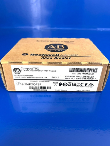 Allen Bradley 1769-if4fxof2f Input/output Fast Analog Module