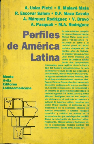 Libro Perfiles De América Latina De Arturo Uslar Pietri