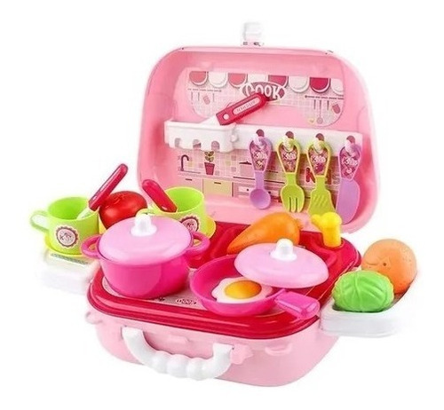 Cocinita Para Niña Fácil, Portable, Con Accesorios Oferta