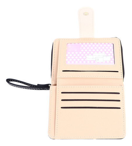 Cartera Corta Con Cremallera A La Moda Para Mujer