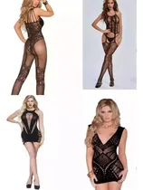 Comprar Pack 4 Bodystocking Malla Encaje Lenceria Sexy Mini Vestido 4 Pack \u002Fnegro Código Medio