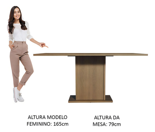 Mesa Madesa con Tapa Rectangular 5275 Color Marrón