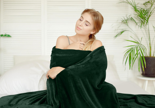 Manta Polar Blanket Utopia, Tamaño Completo, Color Verde Bos
