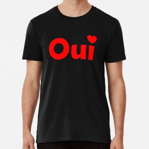 Remera Red Oui On Black French Chic Vintage Algodon Premium