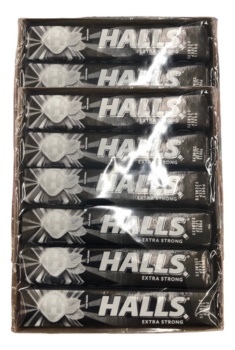 Pastillas Negras Extra Strong 24pz De 9 Caramelos C/u Halls