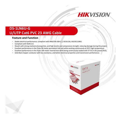 Hikvision Cable Utp Cat6e 305mts
