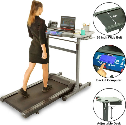 Exerpeutic 5000 Exerwork 20  Wide Belt Desk Treadmill With A