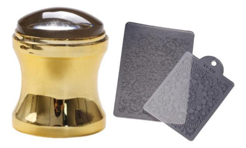 3 Nail Art Stencils Silicona Stamper Scraper Set Tool Para