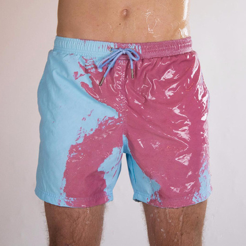 Pantalones Cortos De Natación Con Cambio De Color De Secado
