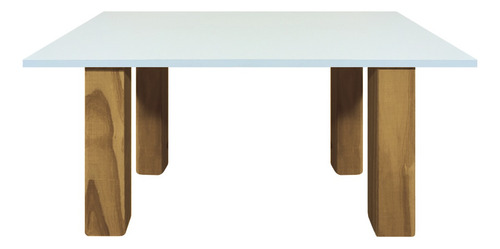 Mesa Ratona Auxiliar Arrime Moderna Madera Maciza 60 Sajo Color Blanco/roble