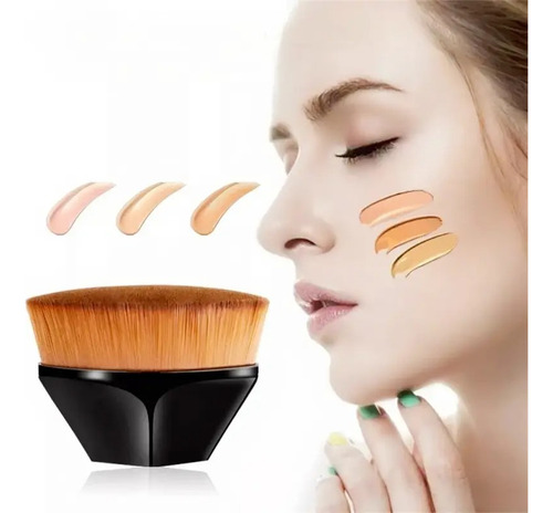 Pincel Mágico Hexagonal Base Maquiagem Tiktok Flawless Brush Cor Preto