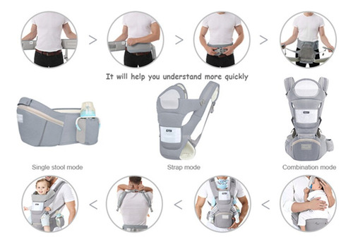 Taburete Ergonómico De Cintura Sling Baby Portabebé 3 En 1