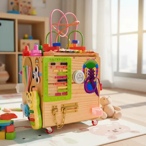 Cubo Sensorial Com 21 Atividades Educativa Montessori Grande