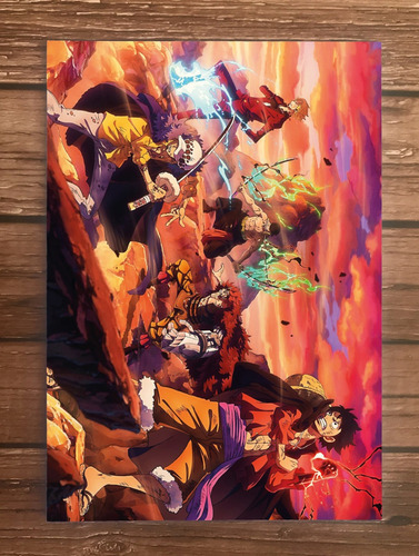 Cuadro De Madera One Piece Luffy En Wano 42 X 30