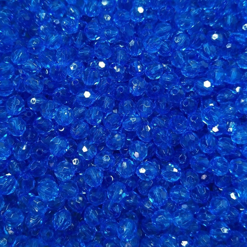 Pedrarias Cristal Facetado Acrílico 500gr 6mm  Azul