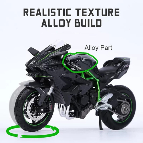 Modelo De Juguete Maisto 1:18 Kawasaki Ninja H2r Para Motoc
