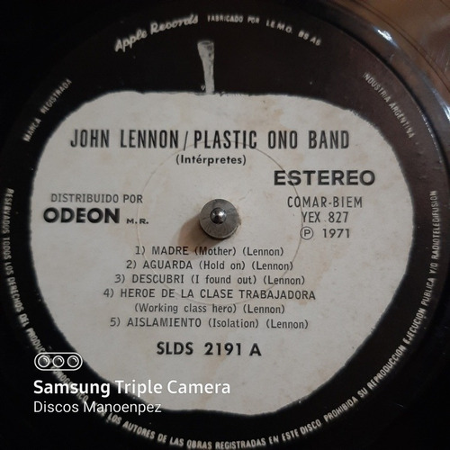 Sin Tapa Disco John Lennon Plastic Ono Band D Si1