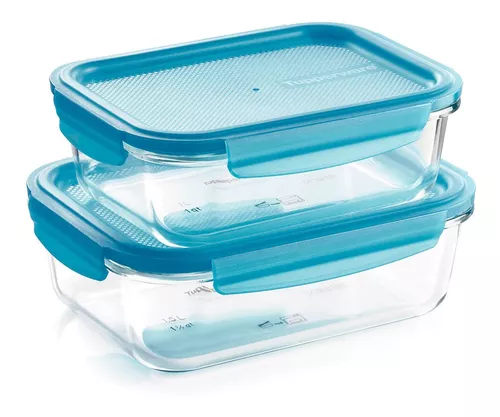 Tupper® Hermetico Premiaglass Tupperware® X2 Vidrio De 1,5lt