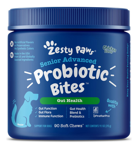 Probióticos Zesty Paws Perros Adultos Enzimas Digestivas