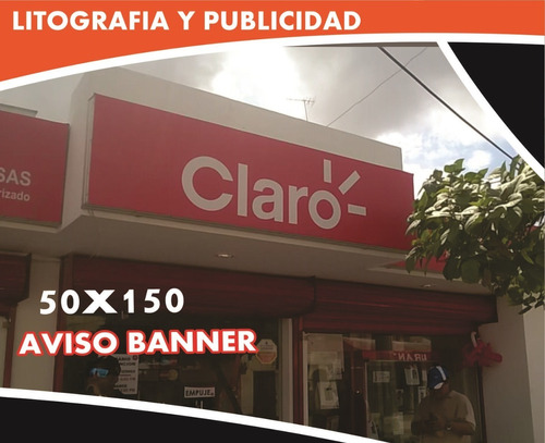 Aviso Publicitario Con Marco Metálico 50x150,  Banner
